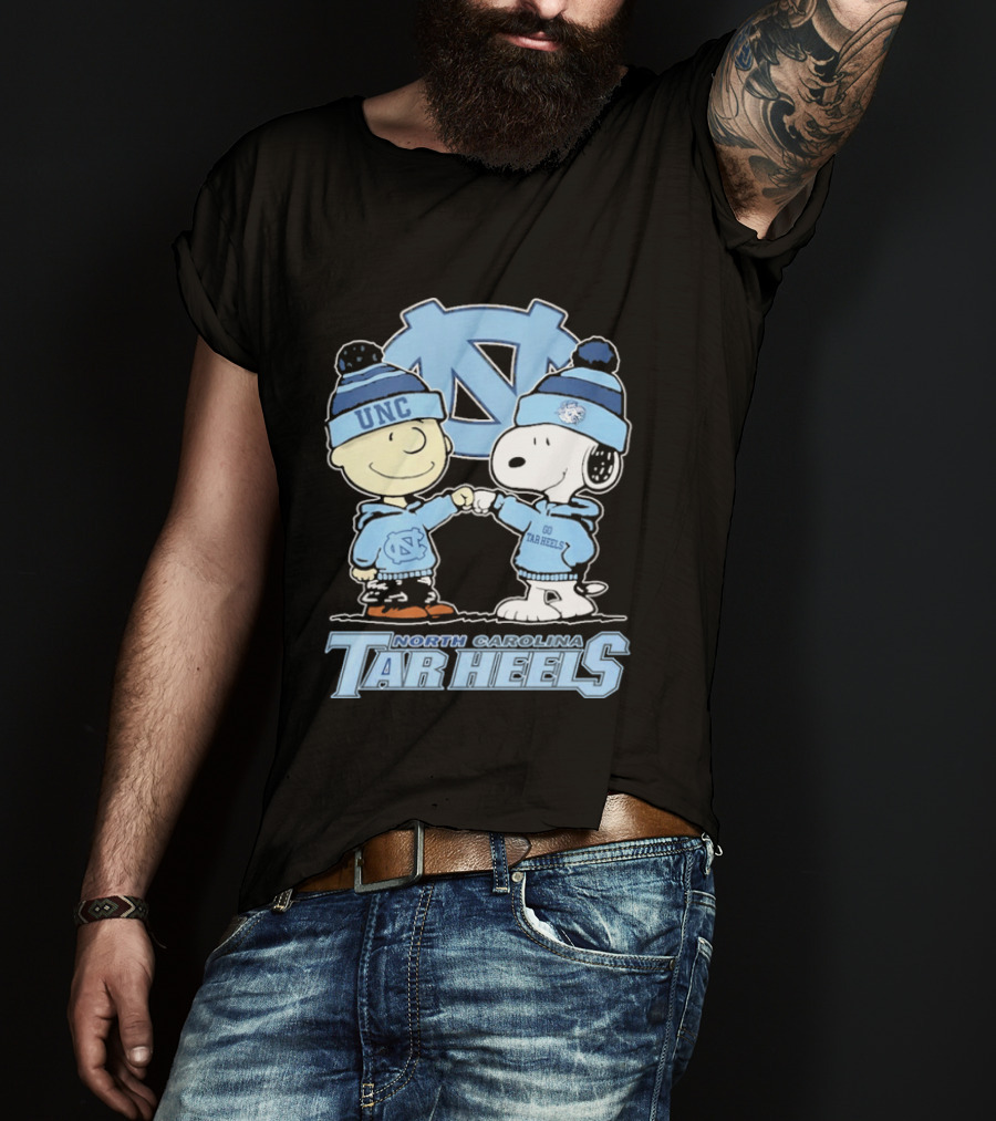 UNC Tar Heels Peanuts Characters Fit Bump North Carolina 2026 T-Shirt