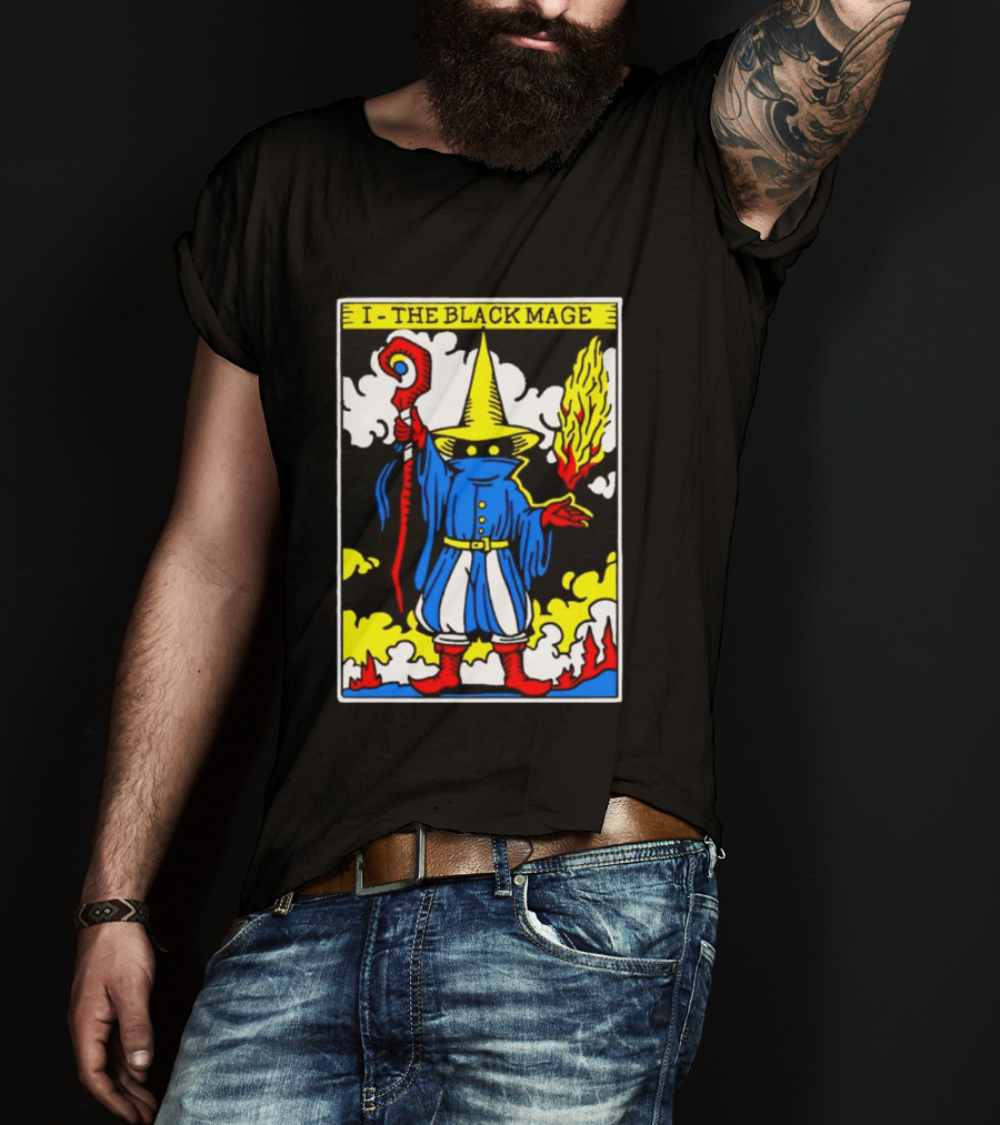I The Black Mage Tarot Card Retro Fantasy T-Shirt