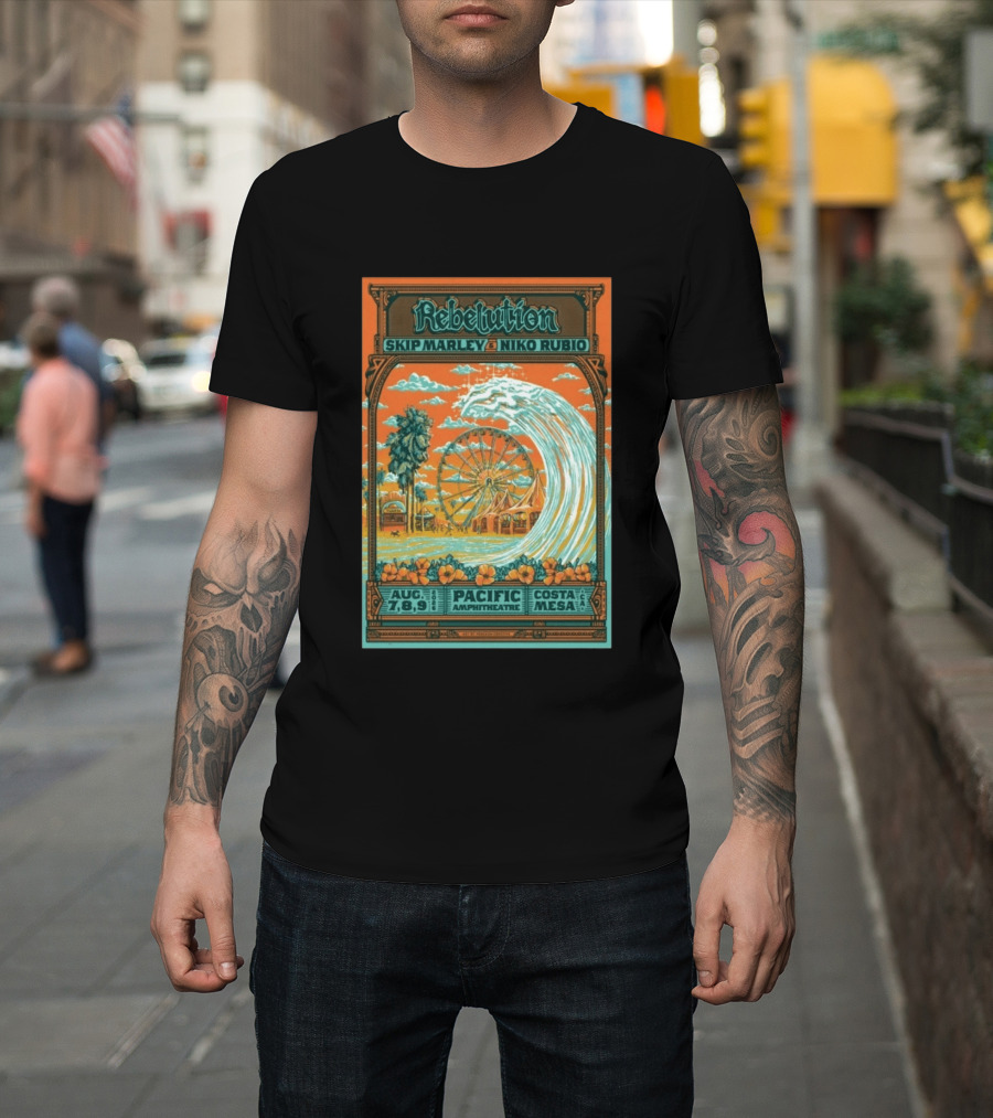 Rebelution Skip Marley Niko Rubio August 7 8 9 2026 Pacific Amphitheatre Costa Mesa T-Shirt