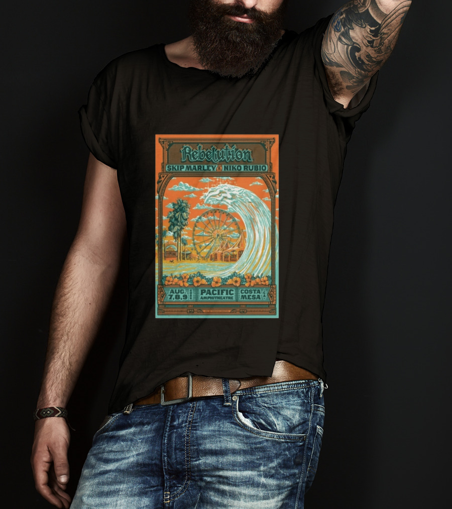 Rebelution Skip Marley Niko Rubio August 7 8 9 2026 Pacific Amphitheatre Costa Mesa T-Shirt