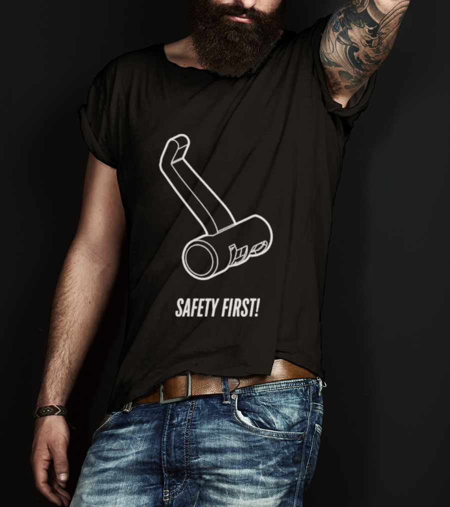Safety First Bike Lock Sketch T-Shirt