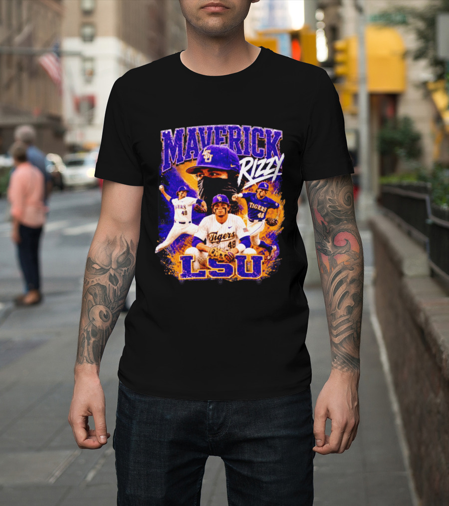 LSU Tigers Maverick Rizy Baseball Player Number 48 T-Shirt