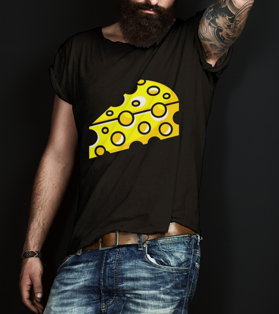 Swiss Cheese Hole Yellow Food Slice Dairy Snack Culinary T-Shirt