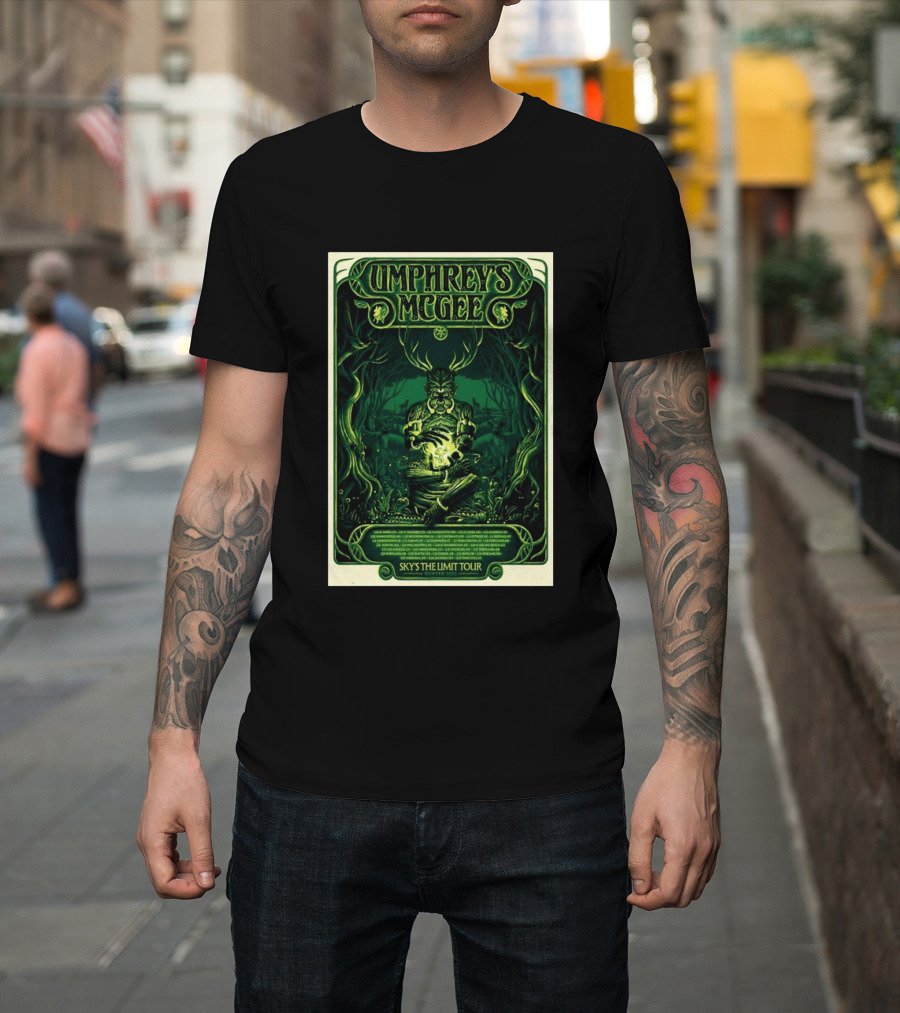 Umphrey's McGee Sky's The Limit Winter Tour 2026 Forest Creature Green T-Shirt