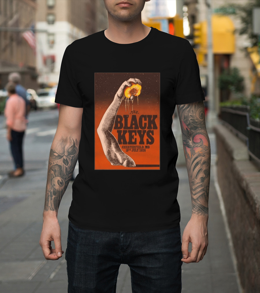 The Black Keys Chesterfield MO 19th July 2026 Hand Peach T-Shirt