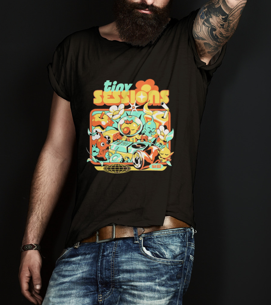Tiny Sessions Robot DJ And Dancing Creatures T-Shirt