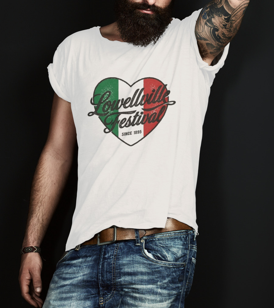 Lowellville Festival Heart Italian Colors Since 1895 T-Shirt
