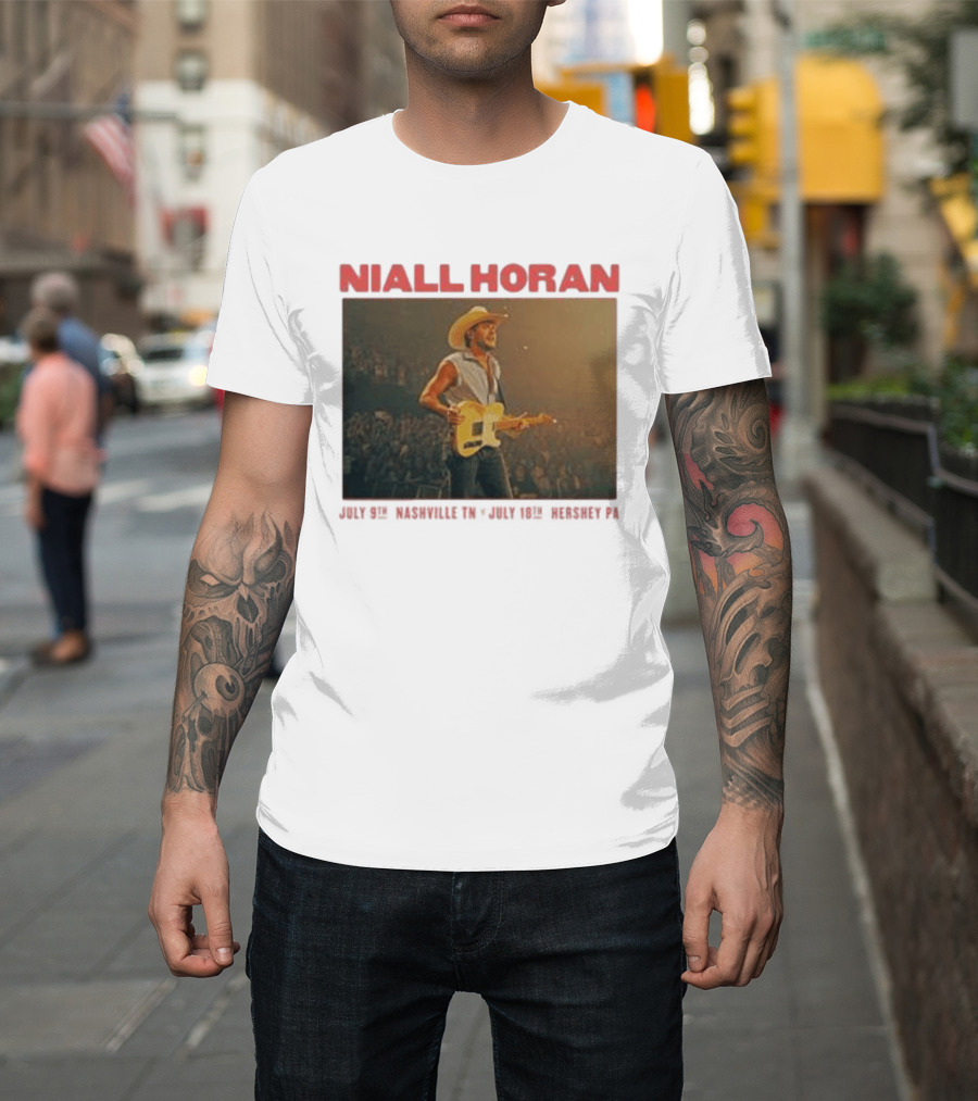 Niall Horan Live Performance Cowboy Hat Guitar Dallas Texas Event T-Shirt