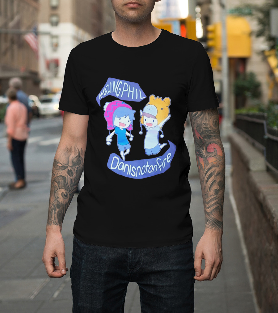 AmazingPhil Danisnotonfire Cartoon Characters In Cute Animal Hats T-Shirt