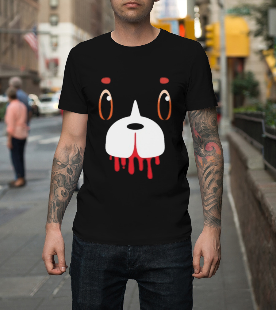 Final Space Mooncake Face Cartoon Character Dripping Red T-Shirt