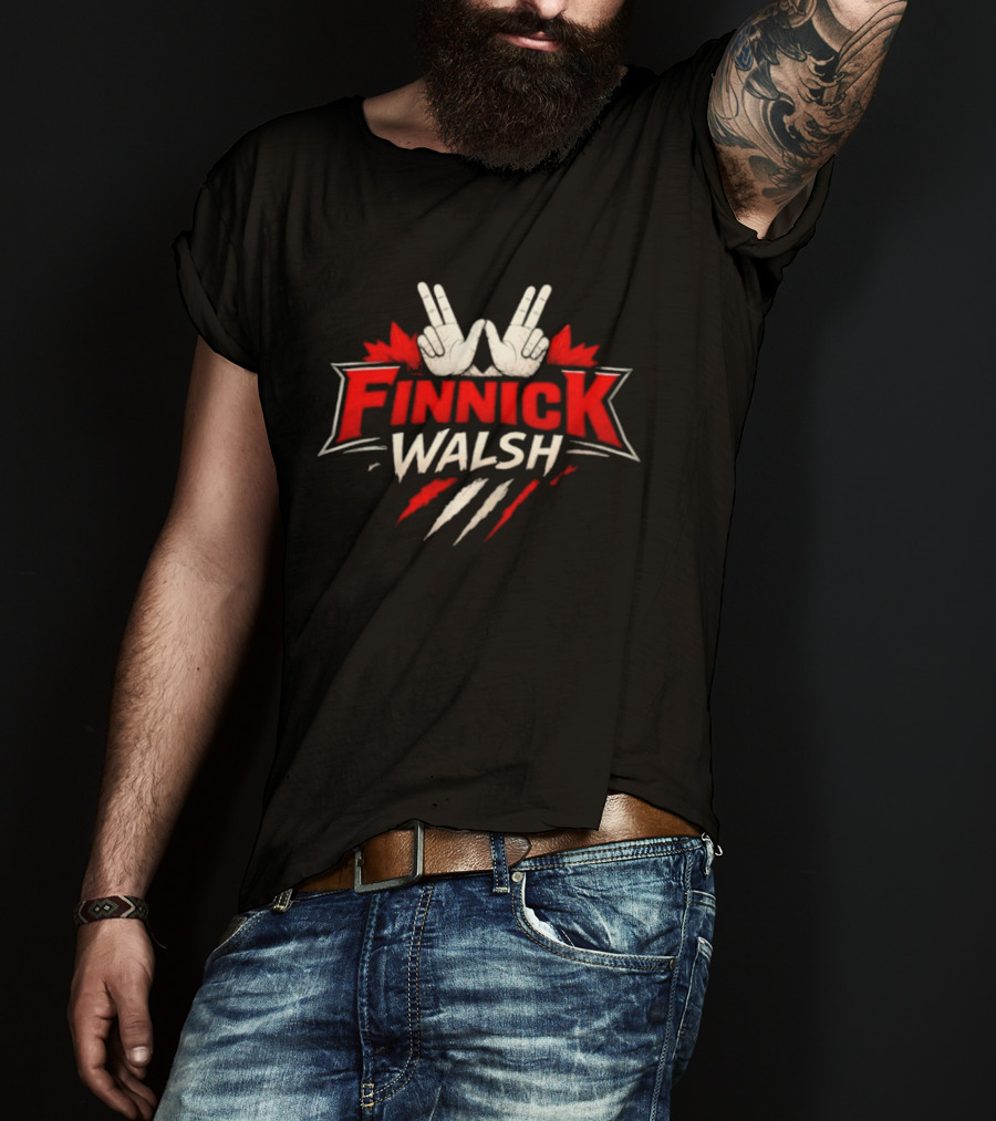 Finnick Walsh Victory Sign Claw Mark Maple Leafs T-Shirt