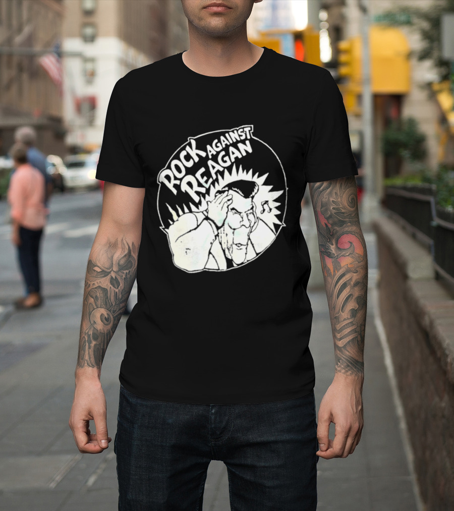 Rock Against Reagan Punk Protest 80s Political Movement T-Shirt