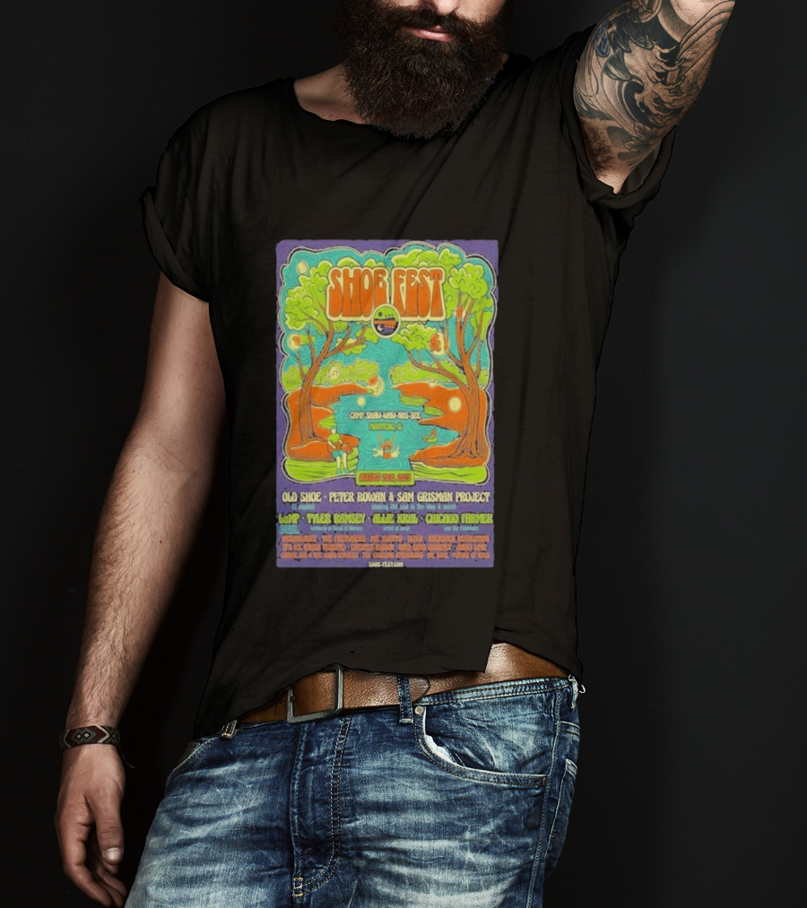 Shoe Fest August 29 31 2025 Camp Shaw Waw Nas See Manteno IL Old Shoe Peter Rowan Sam Grisman Project Tyler Ramsey Allie Kral Chicago Farmer T-Shirt