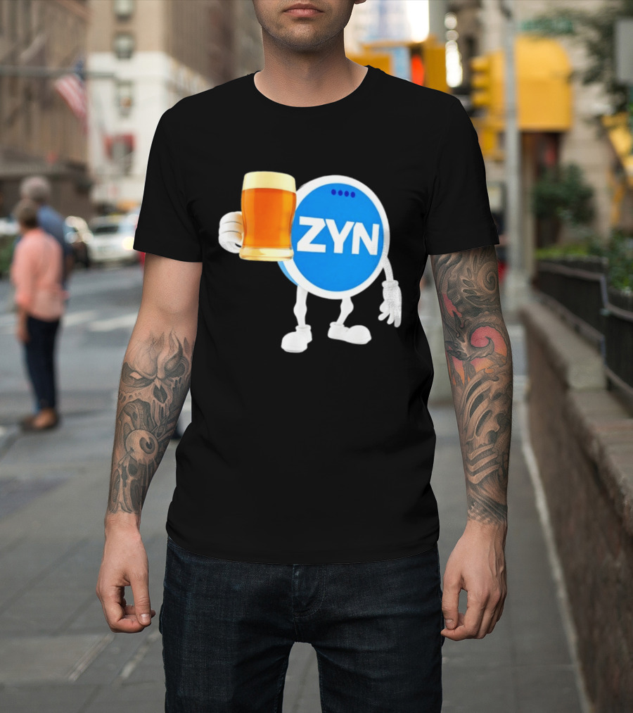 ZYN Snus Beer Character Holding T-Shirt