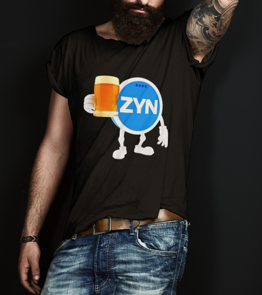 ZYN Snus Beer Character Holding T-Shirt