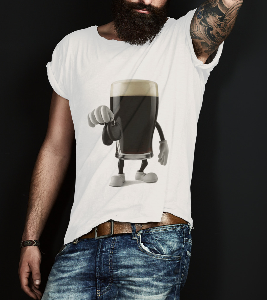 Guinness Beer Pint Holding Car Keys T-Shirt