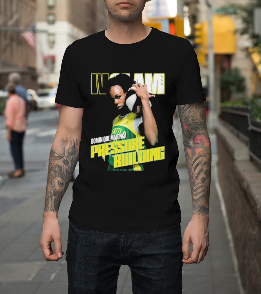 WSLAM Dominique Malonga Pressure Building Seattle Storm T-Shirt