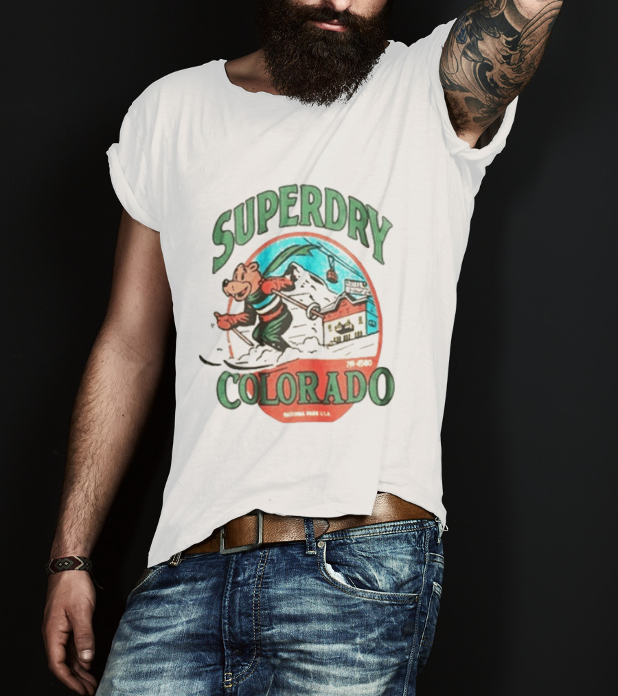 Superdry Colorado Skiing Bear National Park USA T-Shirt