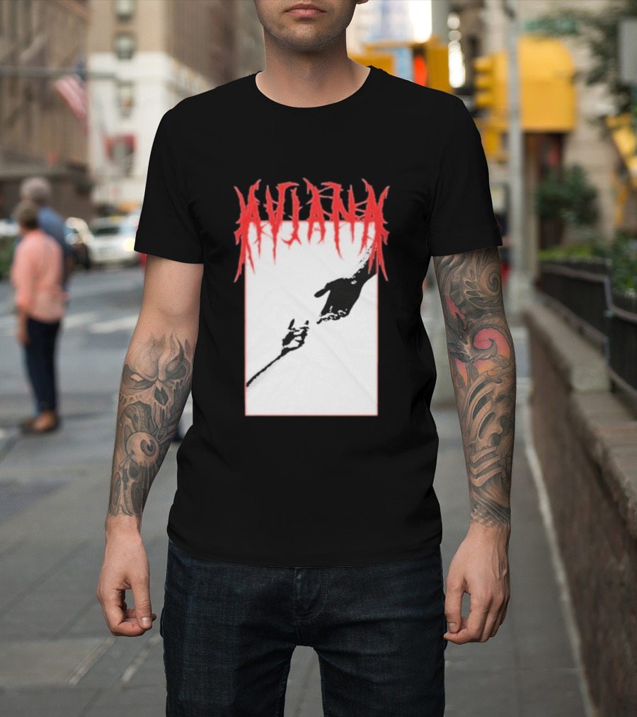 Aviana Death Corporation Hands Graphic Black And Red T-Shirt
