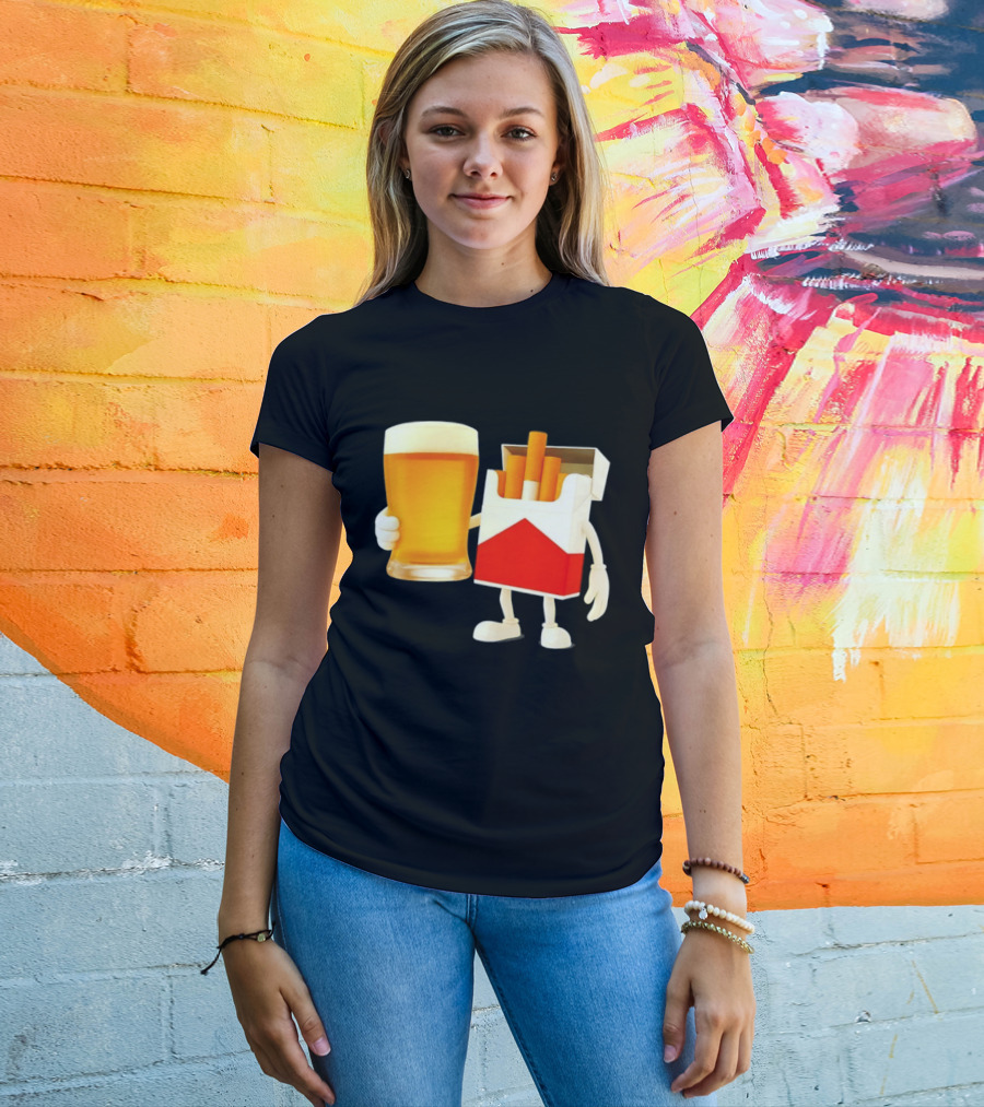 Beer And Marlboro Cigarettes Friendship Meme T-Shirt