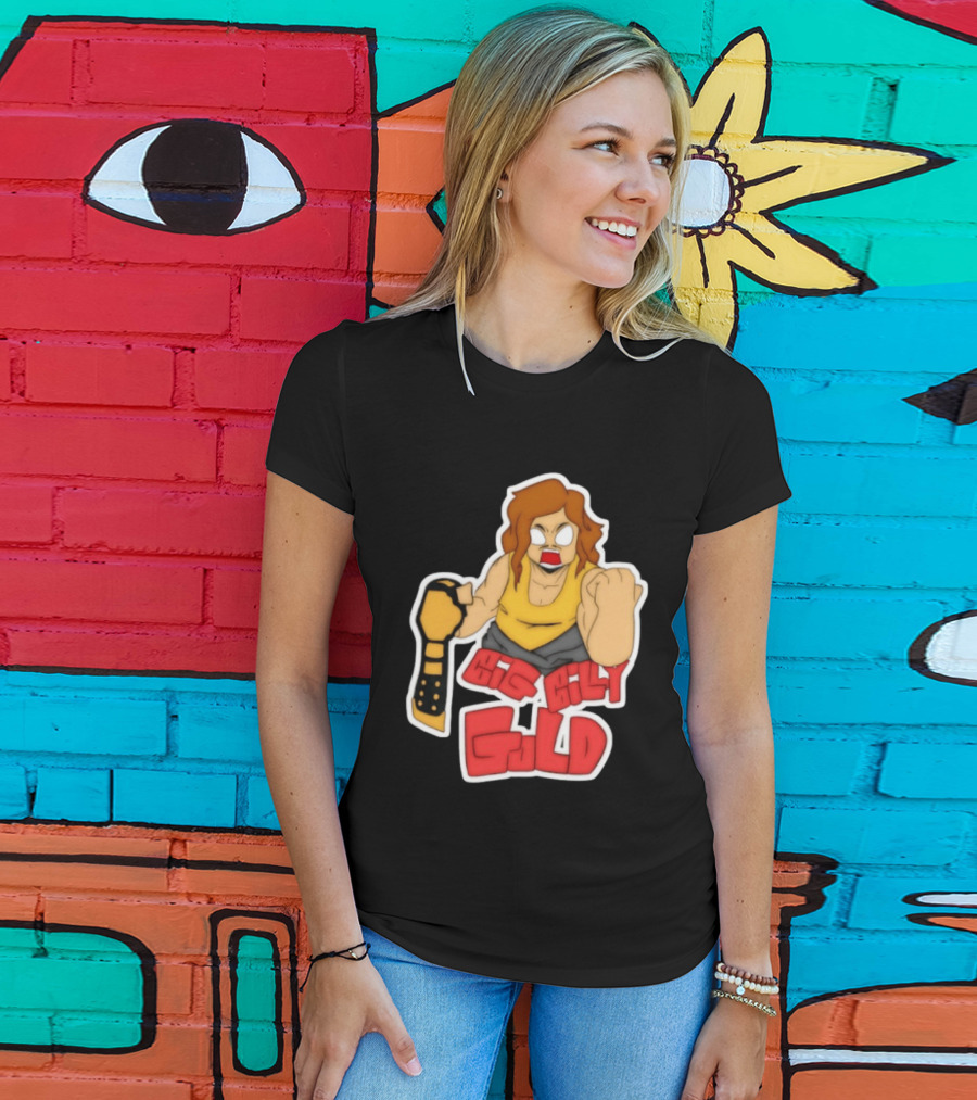 Big Billy Gold Wrestling Champion Belt Bold Cartoon T-Shirt