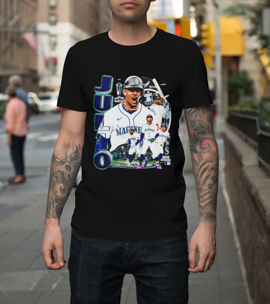 Julio Rodriguez Seattle Mariners MLB 2026 Collage Mariners Baseball Player T-Shirt