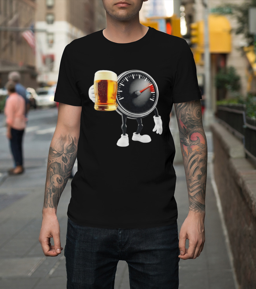Speedometer Beer Gauge Fun Drinking Meter T-Shirt