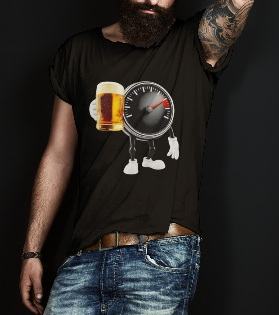 Speedometer Beer Gauge Fun Drinking Meter T-Shirt