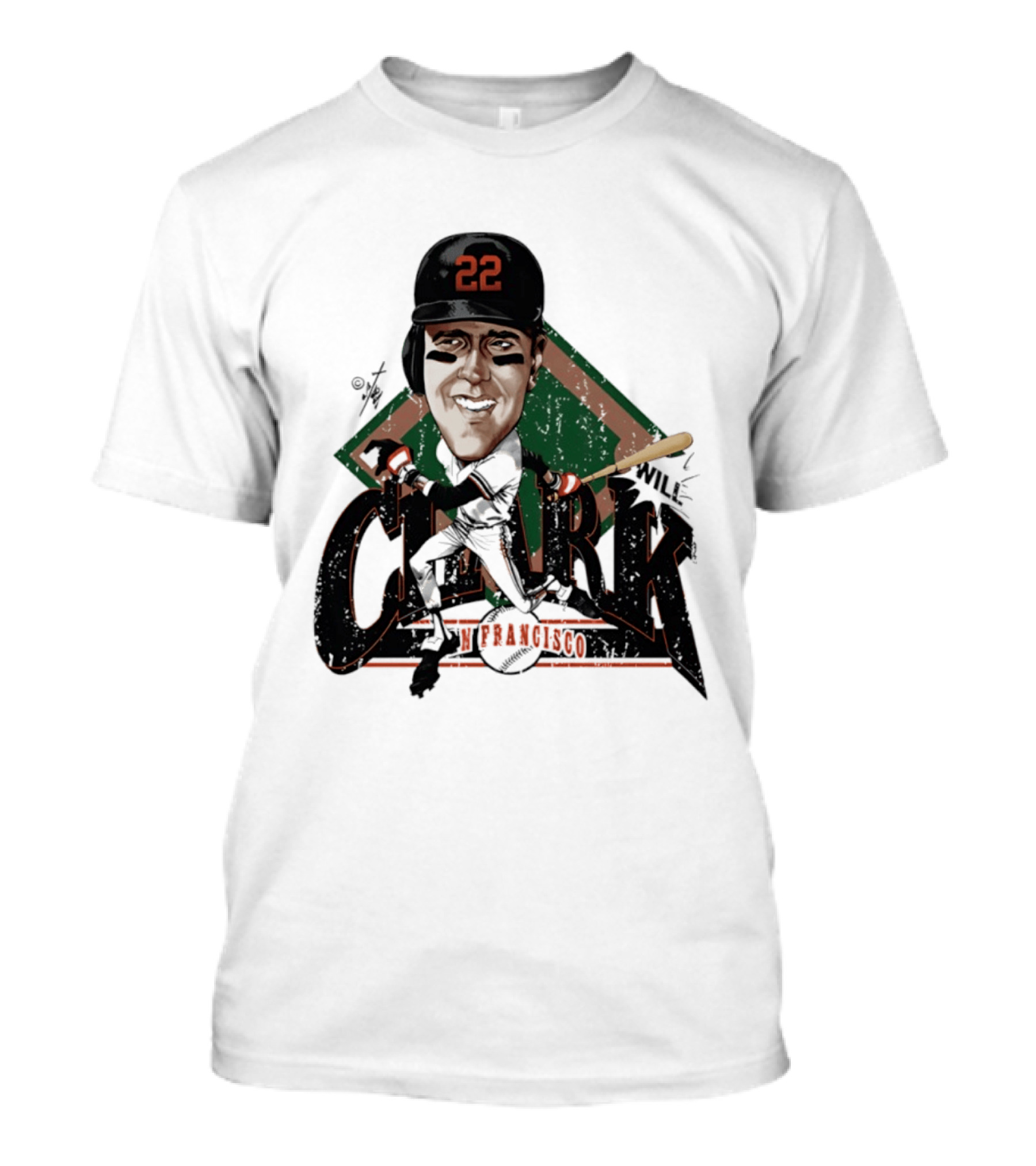 Will Clark San Francisco Giants 22 Bruce Stark Caricature T-Shirt