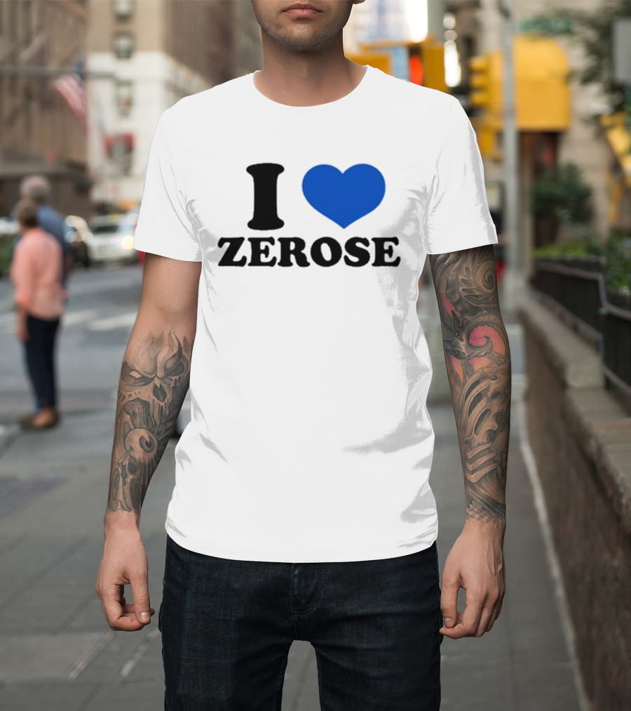 I Love Zerose Heart Blue T-Shirt