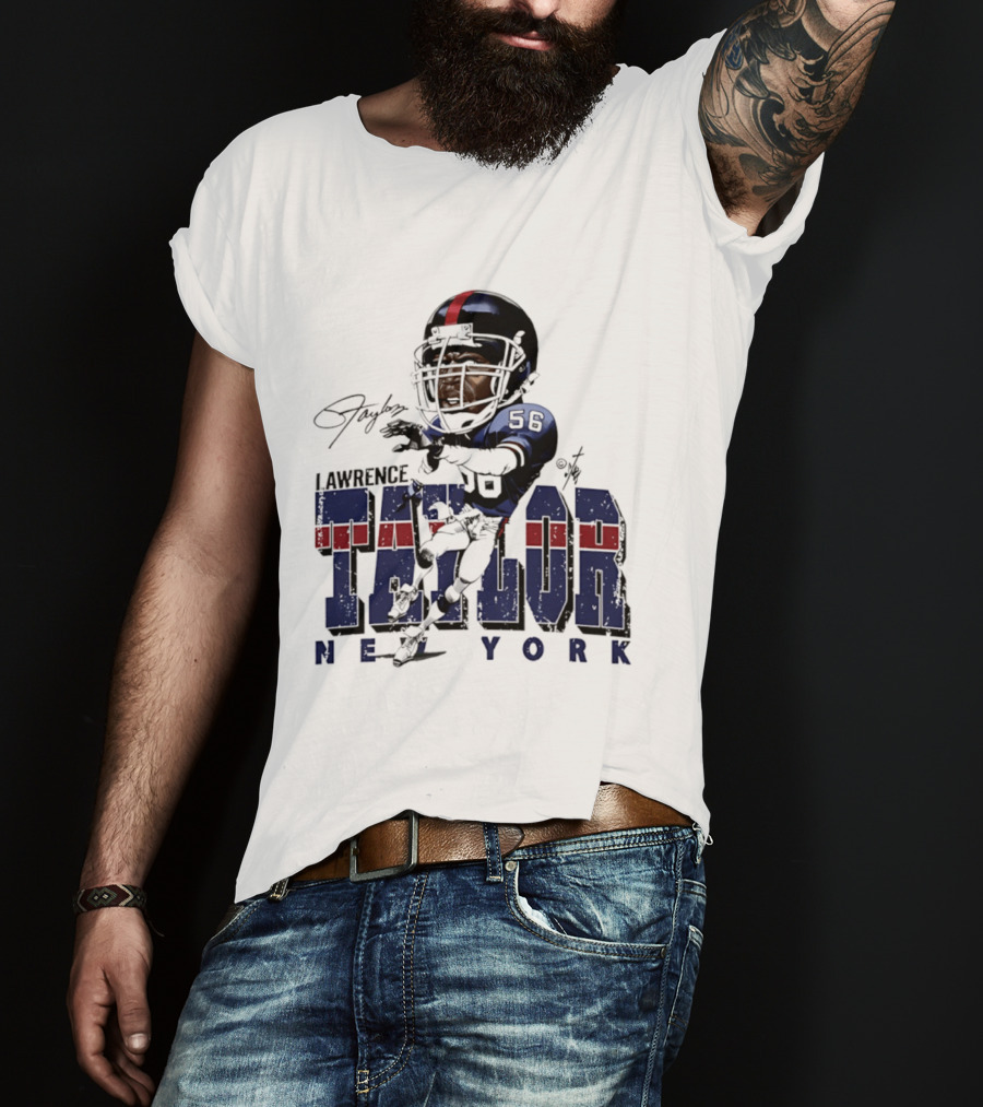 Lawrence Taylor New York Giants Bruce Stark Caricature 56 T-Shirt