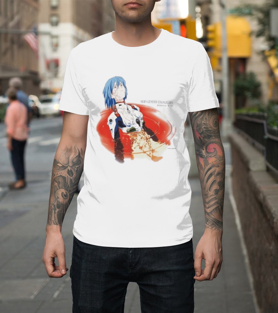 Rei Ayanami Neon Genesis Evangelion Genesis 0 12 Plugsuit Floating Red Liquid Scene T-Shirt