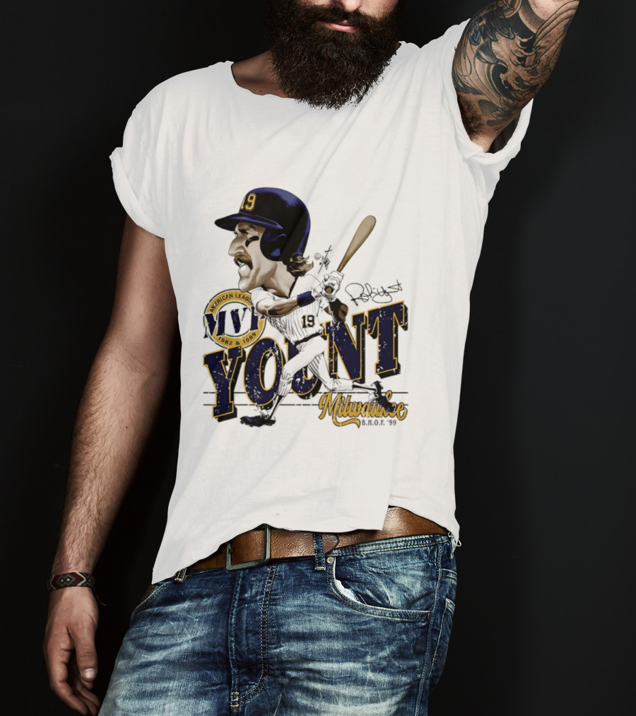 Robin Yount Milwaukee MVP American League 1982 1989 Milwaukee B.O.C. '90 T-Shirt