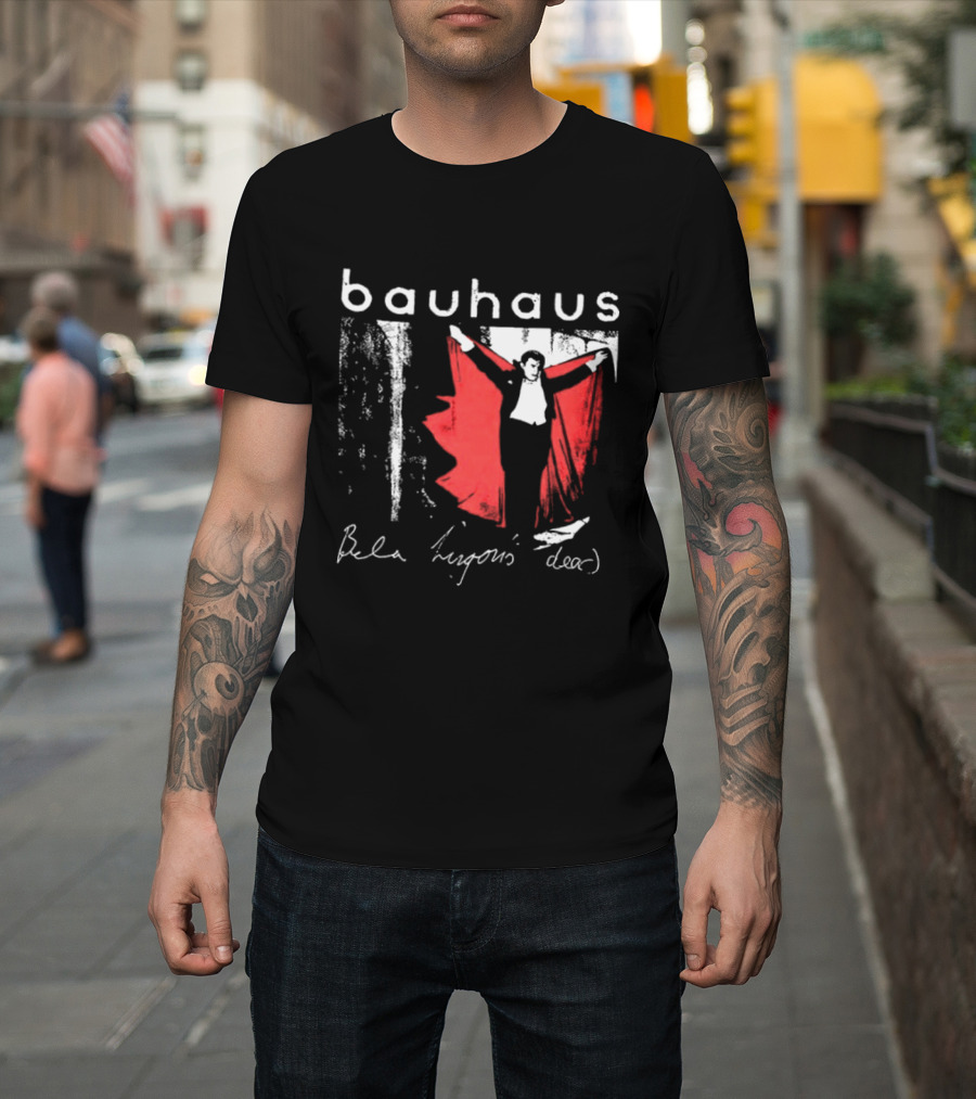 Bauhaus Bela Lugosi's Dead Handwritten Lyrics Red Cape T-Shirt
