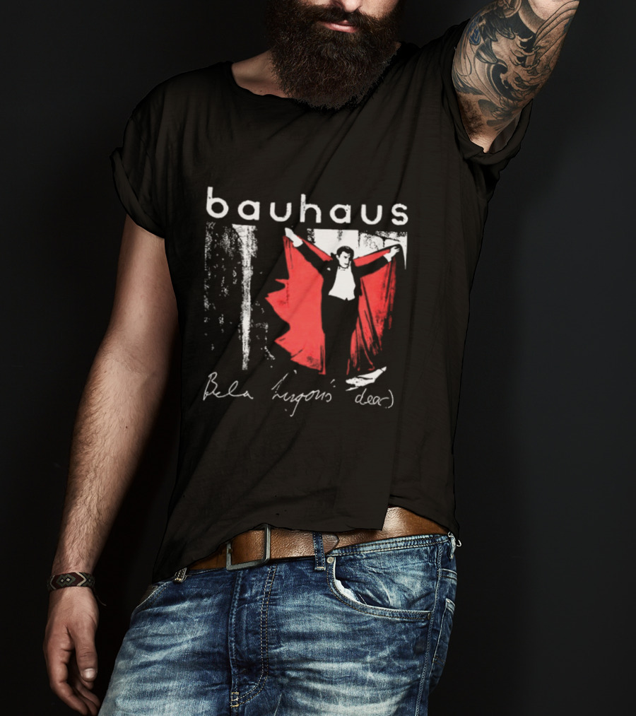 Bauhaus Bela Lugosi's Dead Handwritten Lyrics Red Cape T-Shirt