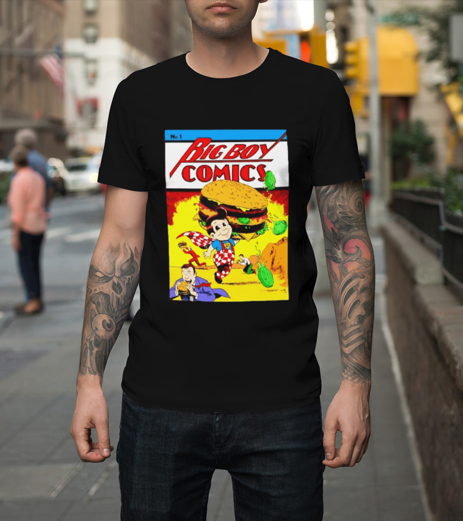 Big Boy Comics No 1 Hamburger Adventure Retro Comic Cover T-Shirt