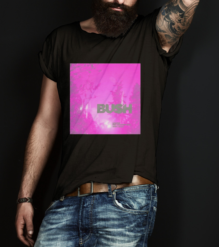 Bush Loaded The Greatest Hits 1994 2023 Pink Album Cover T-Shirt