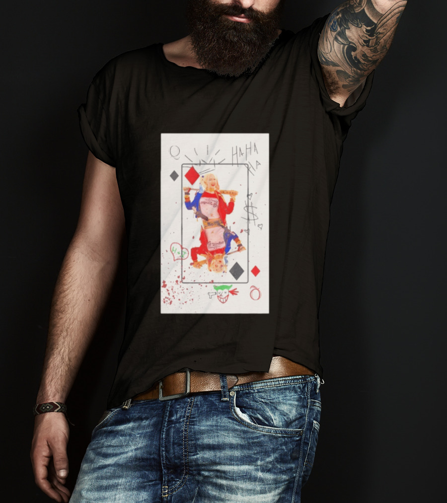Harley Quinn Playing Card Queen HAHA DC Comics Joker T-Shirt