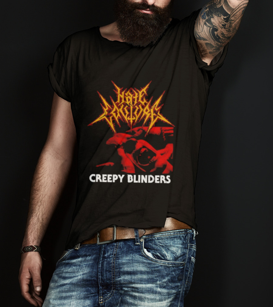 Hate Couture Creepy Blinders Blood Metal T-Shirt
