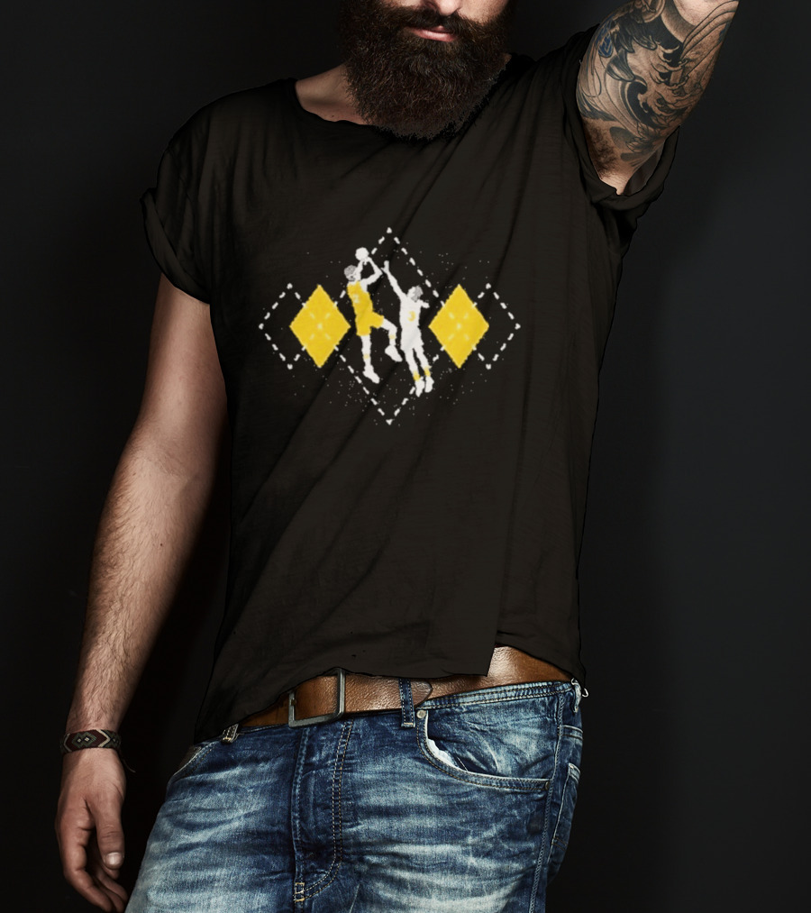 Hivemind Argyle Basketball Jump Shot Players With Yellow Diamond T-Shirt
