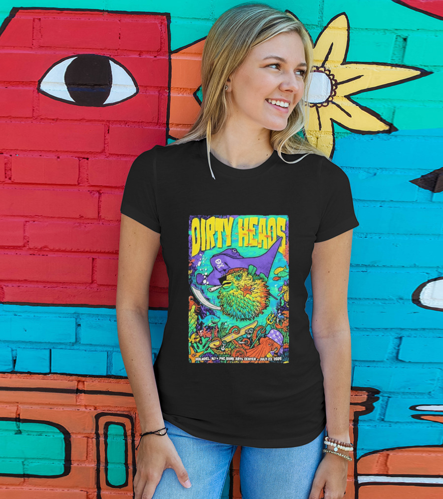 Dirty Heads Holmdel NJ July 23 2026 PNC Bank Arts Center Pirate Theme Ocean Creatures T-Shirt