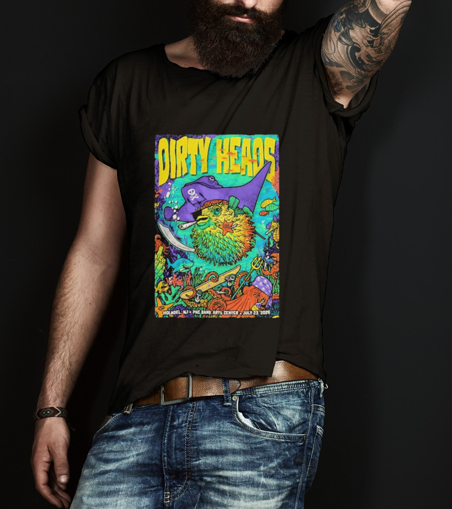 Dirty Heads Holmdel NJ July 23 2026 PNC Bank Arts Center Pirate Theme Ocean Creatures T-Shirt