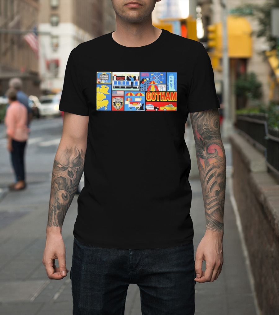 Gotham Stadium Clayface Gotham City Amusement Park Taxi T-Shirt