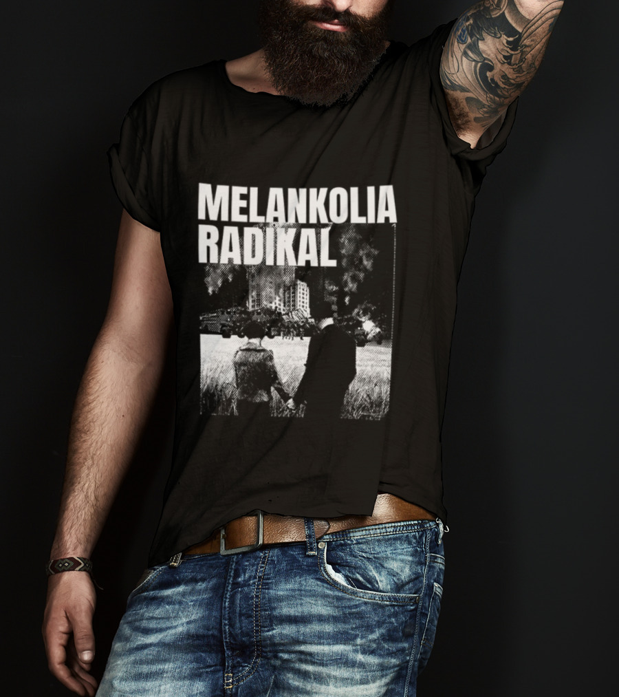 Melankolia Radikal Maukah Kau Berdiri Bersama Melawan Malam Malam YG 2 Sided Urban Streetwear Aesthetic T-Shirt