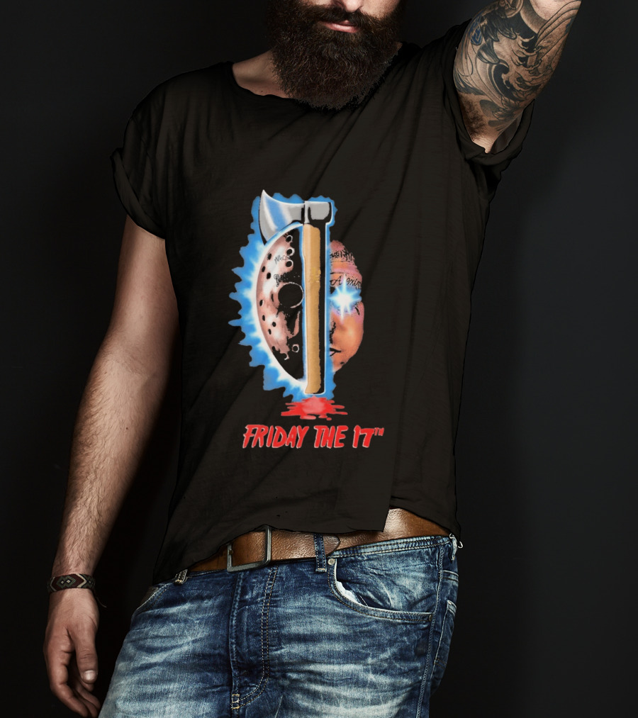 Ouija Macc Friday The 17th Part VII Axe Horror Mask T-Shirt