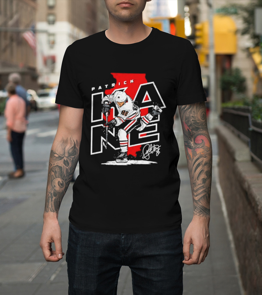 Patrick Kane 88 Chicago Blackhawks Illinois Hockey Player Signature T-Shirt