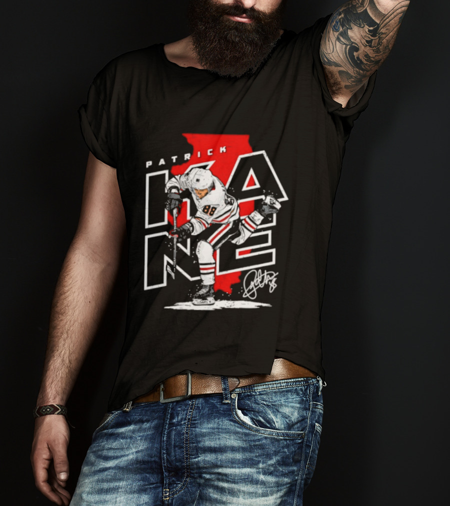 Patrick Kane 88 Chicago Blackhawks Illinois Hockey Player Signature T-Shirt