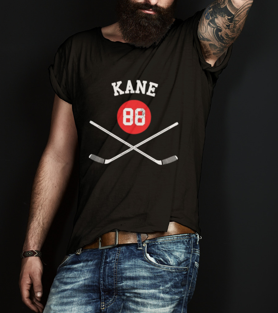 Kane 88 Red Circle Hockey Sticks T-Shirt