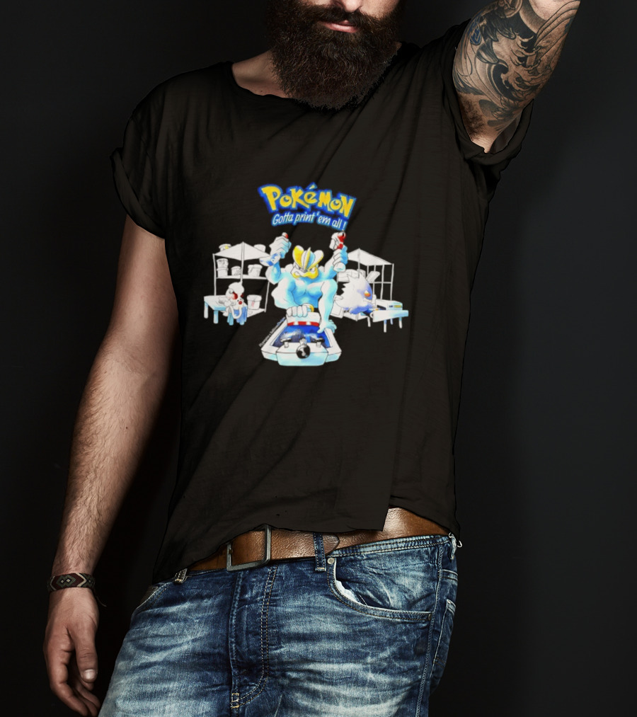 Pokemon Gotta Paint 'Em All Machamp Smeargle Gengar T-Shirt