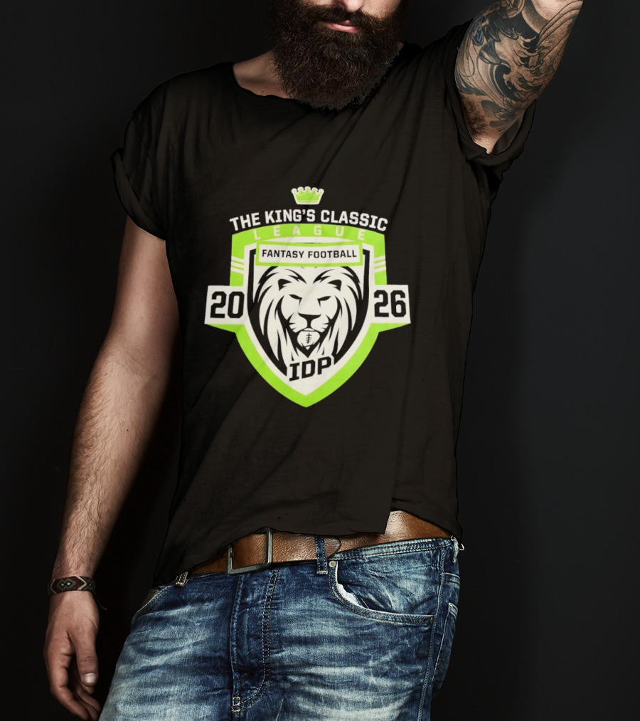 The King's Classic League Fantasy Football 2026 IDP Lion T-Shirt